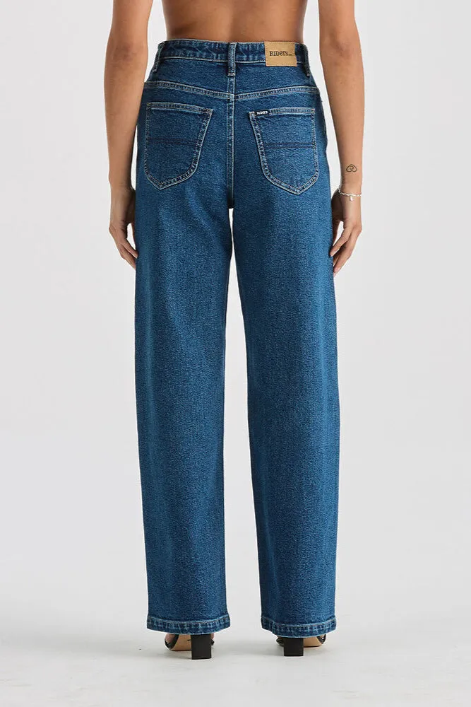 Hi Wide Afterglow Blue Denim Jean