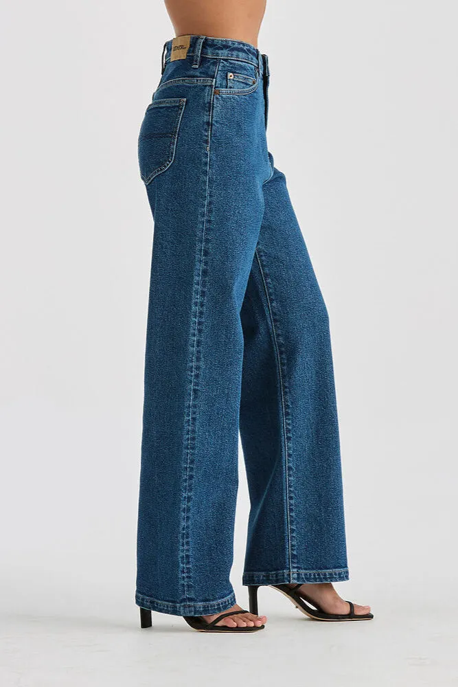 Hi Wide Afterglow Blue Denim Jean