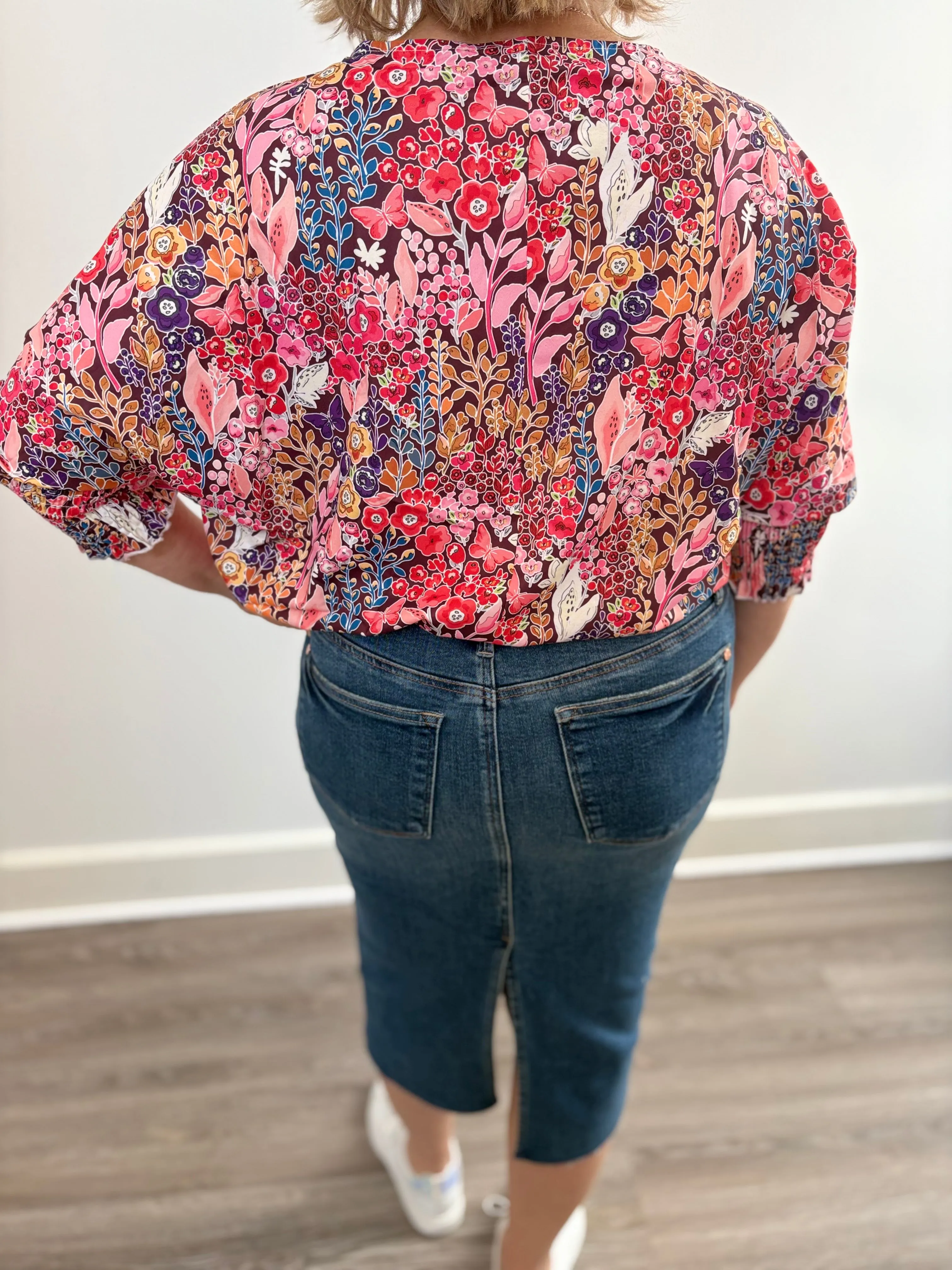 High Waist Mid Length Denim Skirt