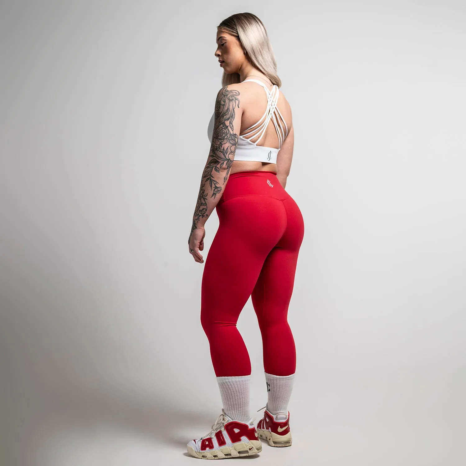 High Waisted Leggings Red