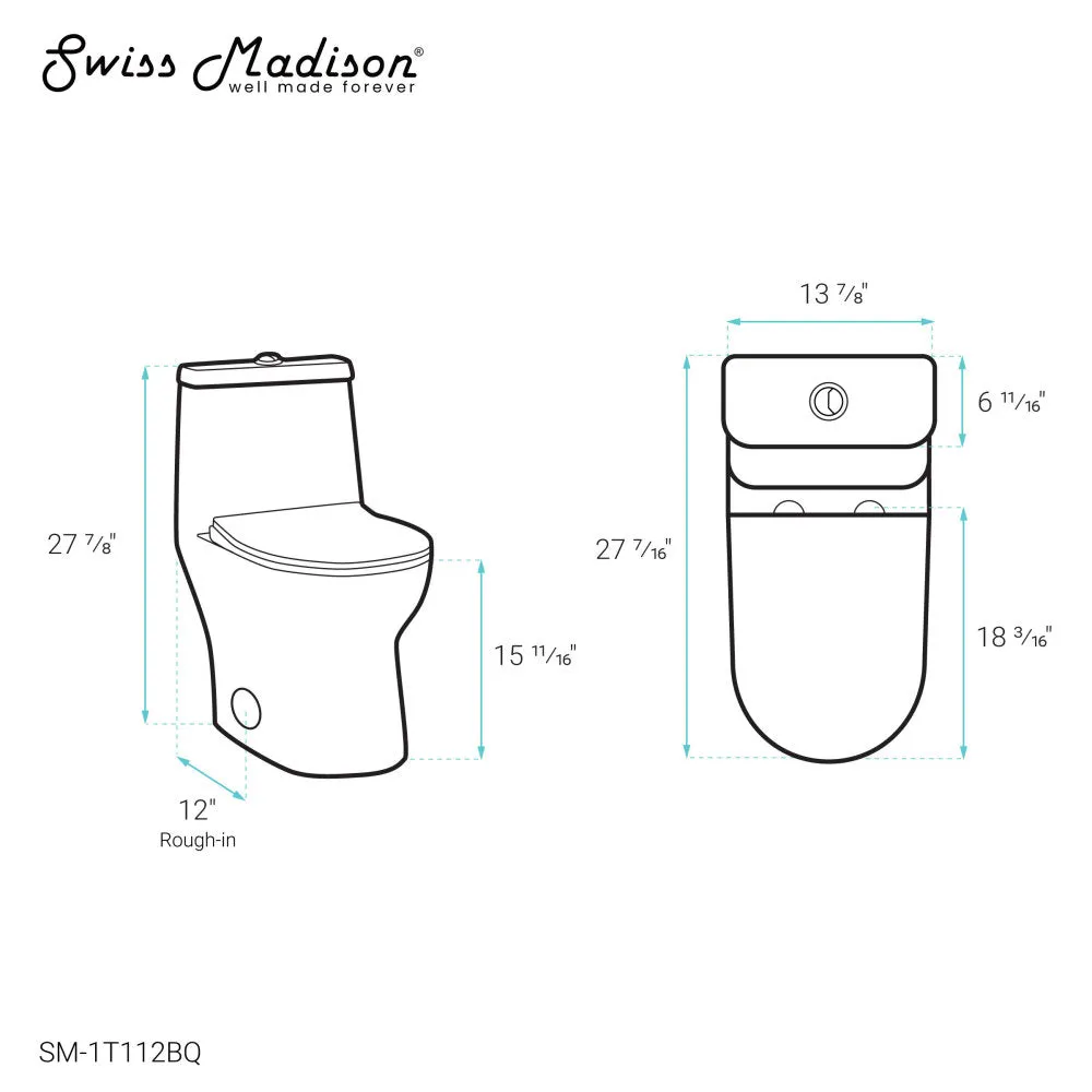 Ivy One Piece Toilet Dual Vortex Flush 1.1/1.6 gpf in Bisque