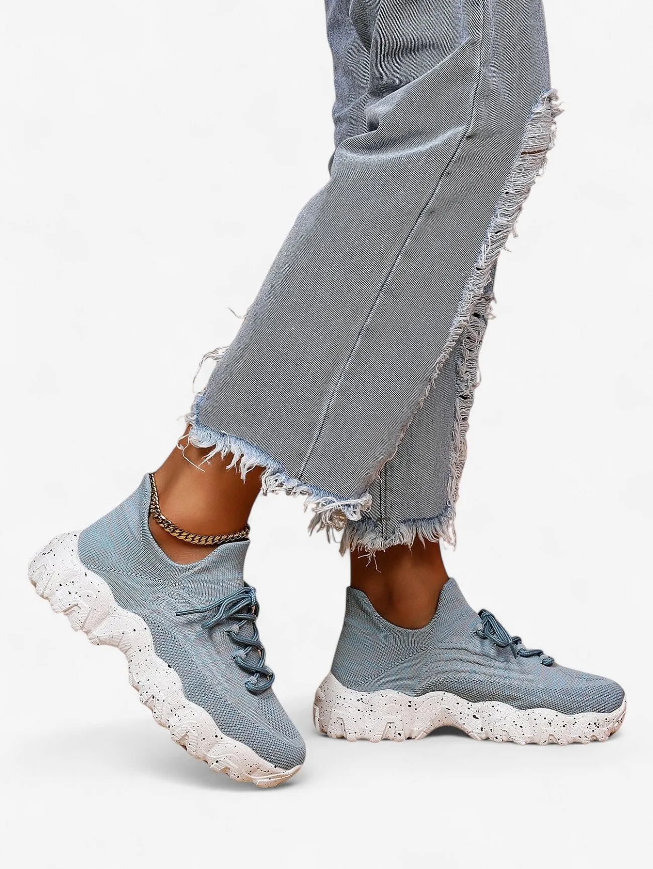Jada | Women’s Lightweight Chunky Knit Casual Sneakers Shoes