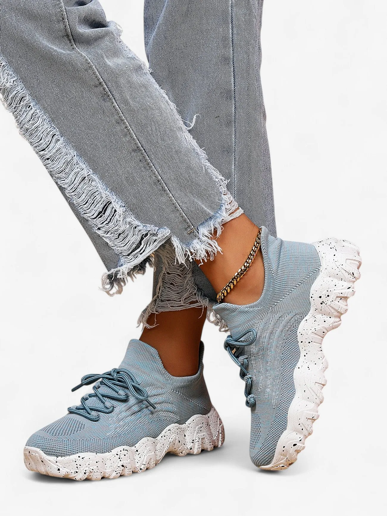 Jada | Women’s Lightweight Chunky Knit Casual Sneakers Shoes