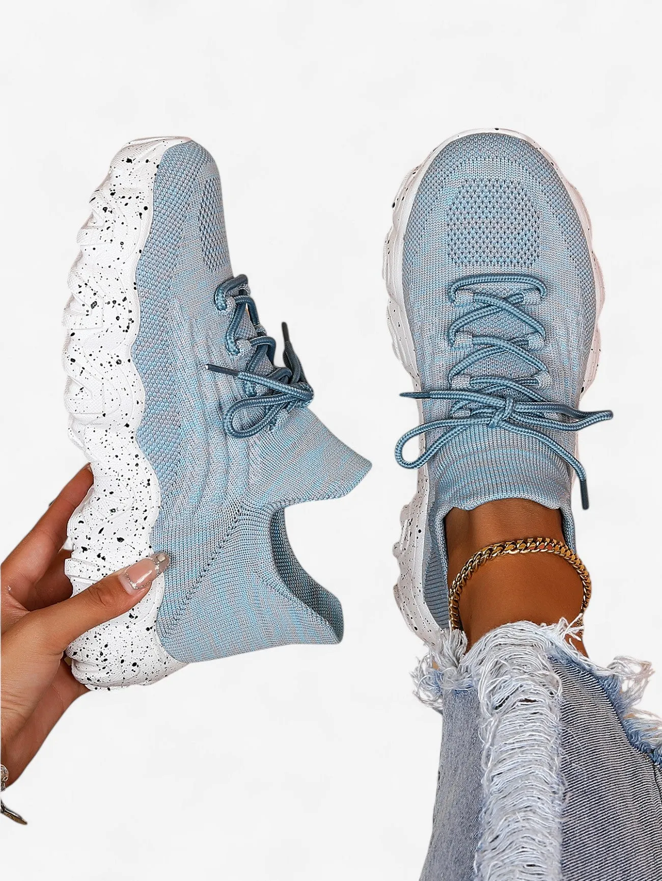 Jada | Women’s Lightweight Chunky Knit Casual Sneakers Shoes
