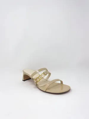 Juliet Leather Heel Sandal in Natural