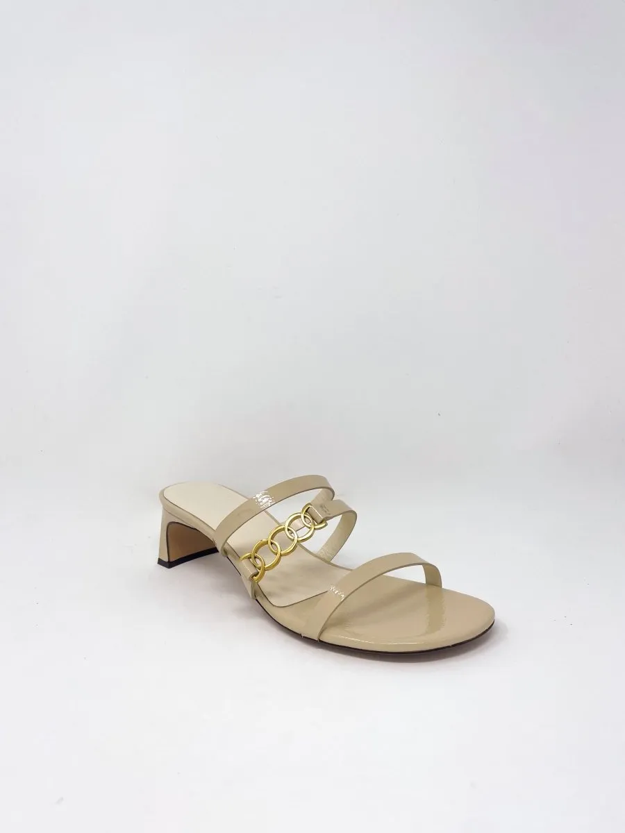 Juliet Leather Heel Sandal in Natural
