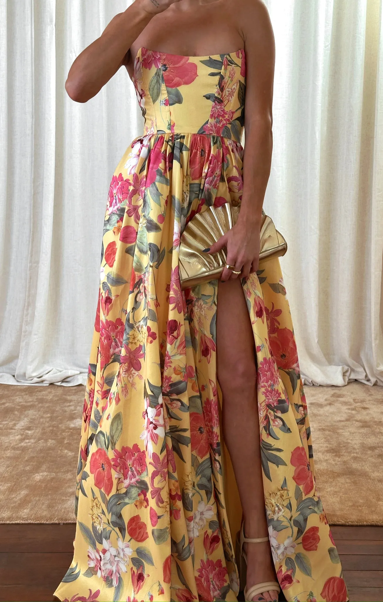 Juliet Maxi Dress ~ Mimosa Floral Taffeta