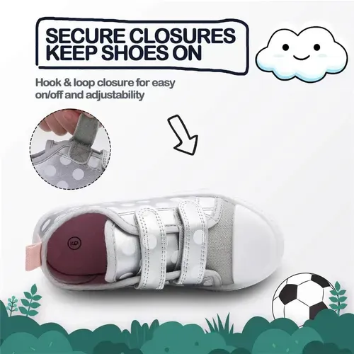 Kids Sneakers Boy and Girl Canvas Shoes Silver Dots - KKOMFORME