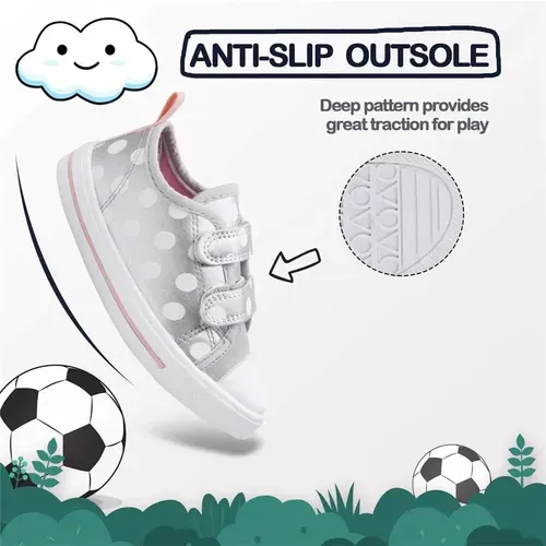 Kids Sneakers Boy and Girl Canvas Shoes Silver Dots - KKOMFORME