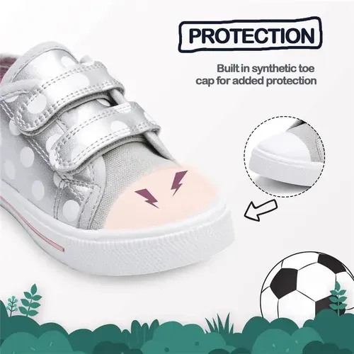 Kids Sneakers Boy and Girl Canvas Shoes Silver Dots - KKOMFORME