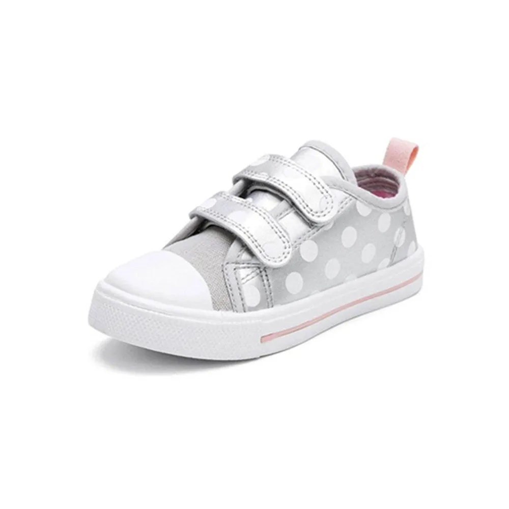 Kids Sneakers Boy and Girl Canvas Shoes Silver Dots - KKOMFORME