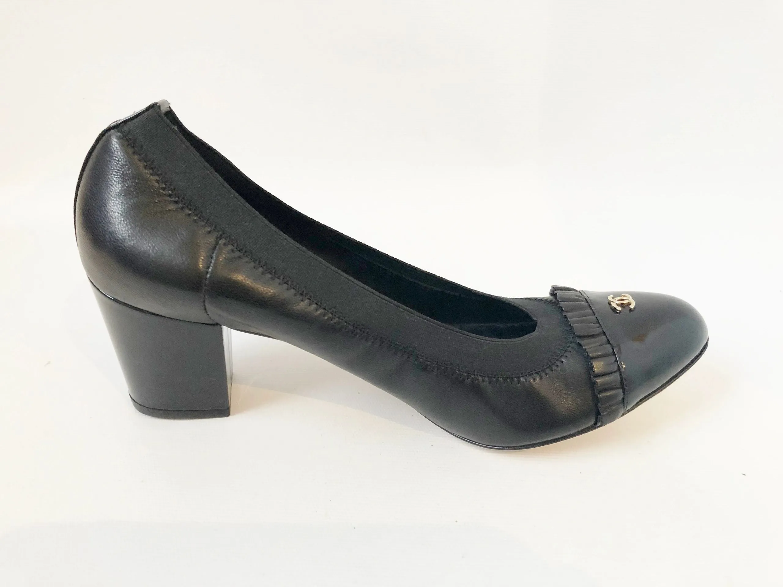 Lanvin Leather With Pearl Bow Pump Size 39 It (9 Us)
