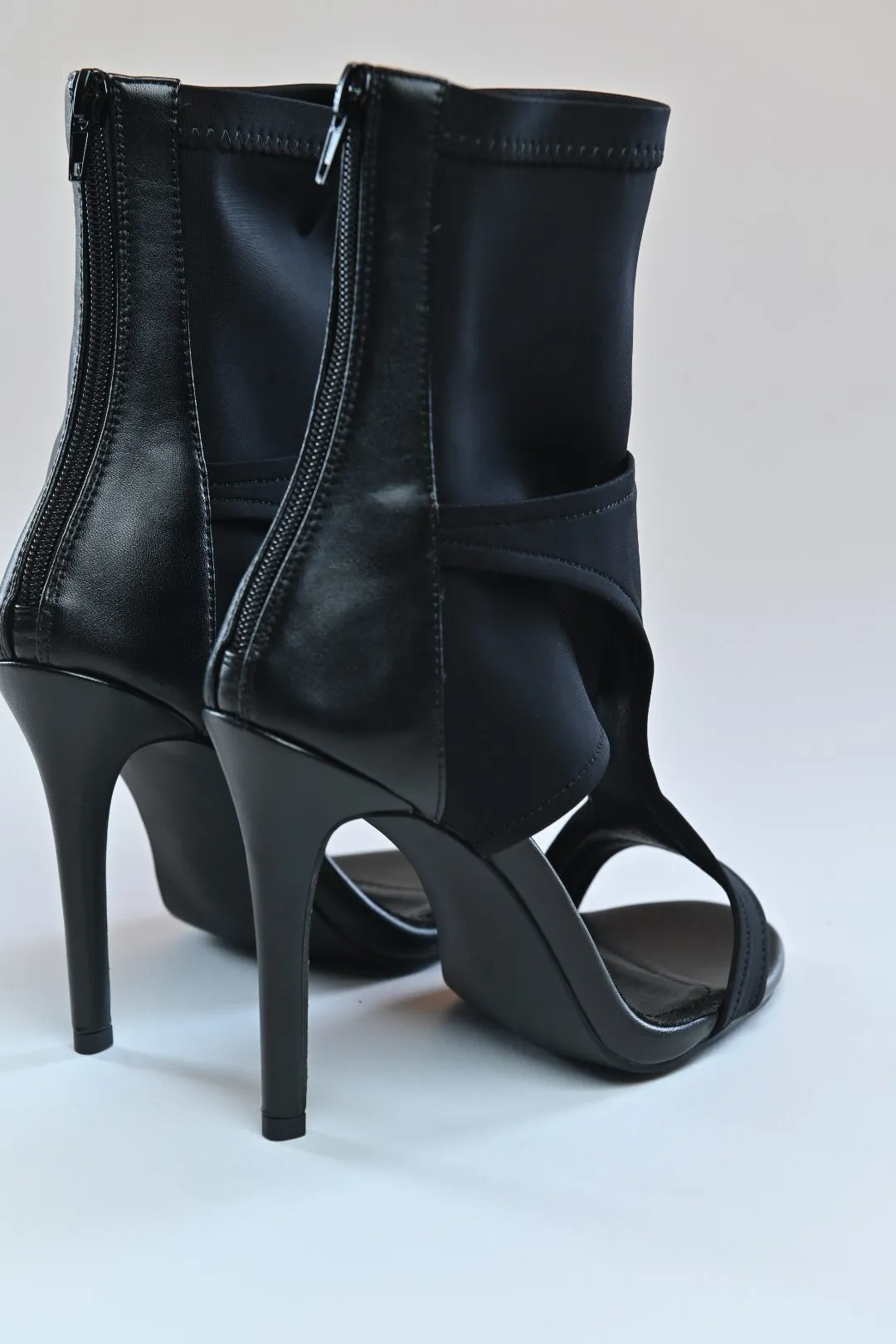 Lauryn Lycra Peep Toe Booties