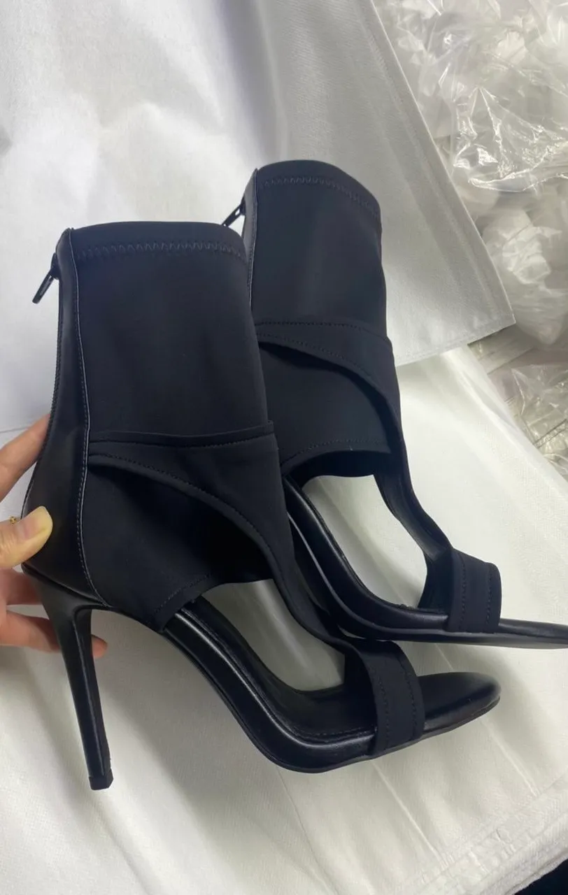 Lauryn Lycra Peep Toe Booties