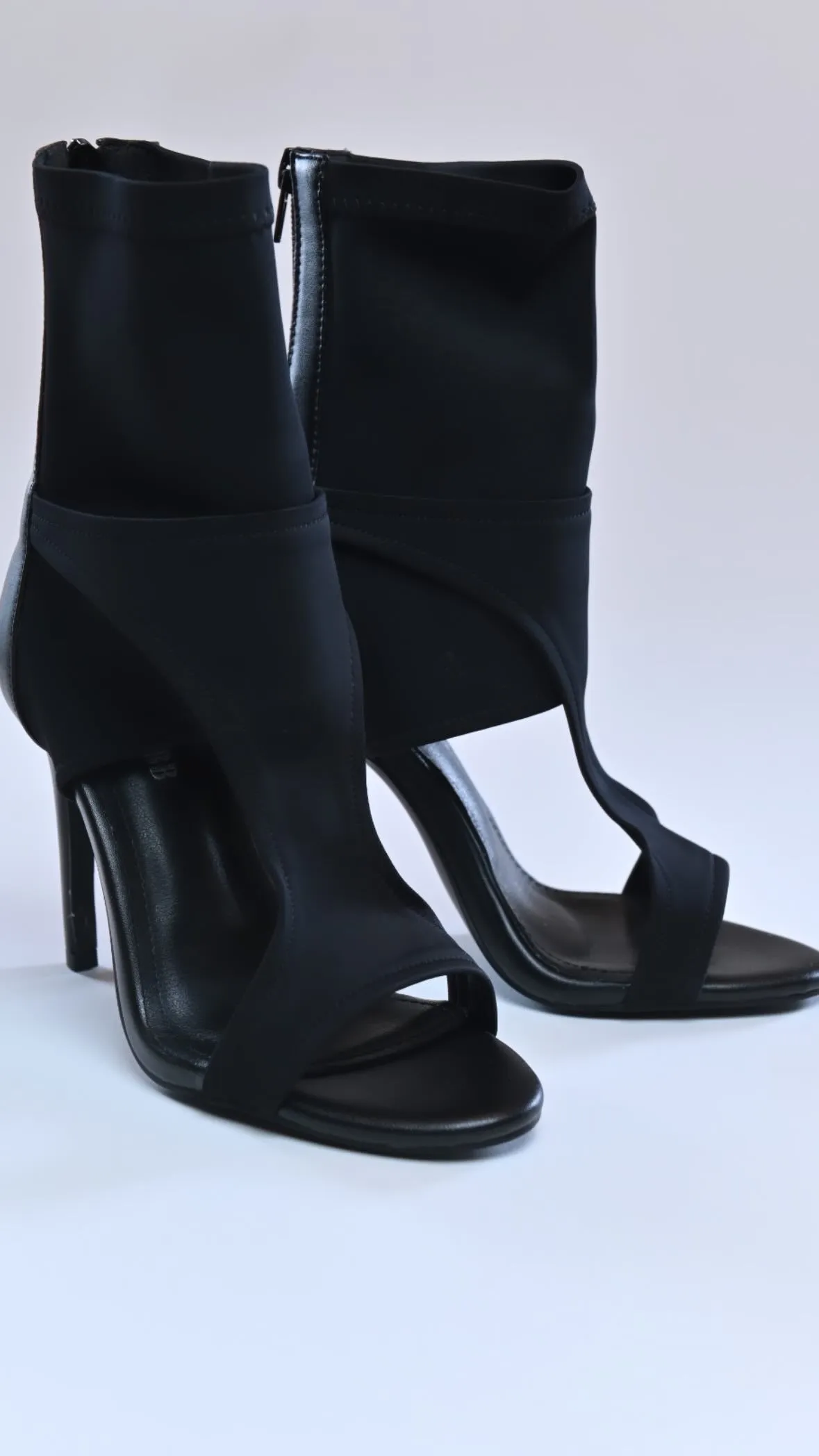Lauryn Lycra Peep Toe Booties