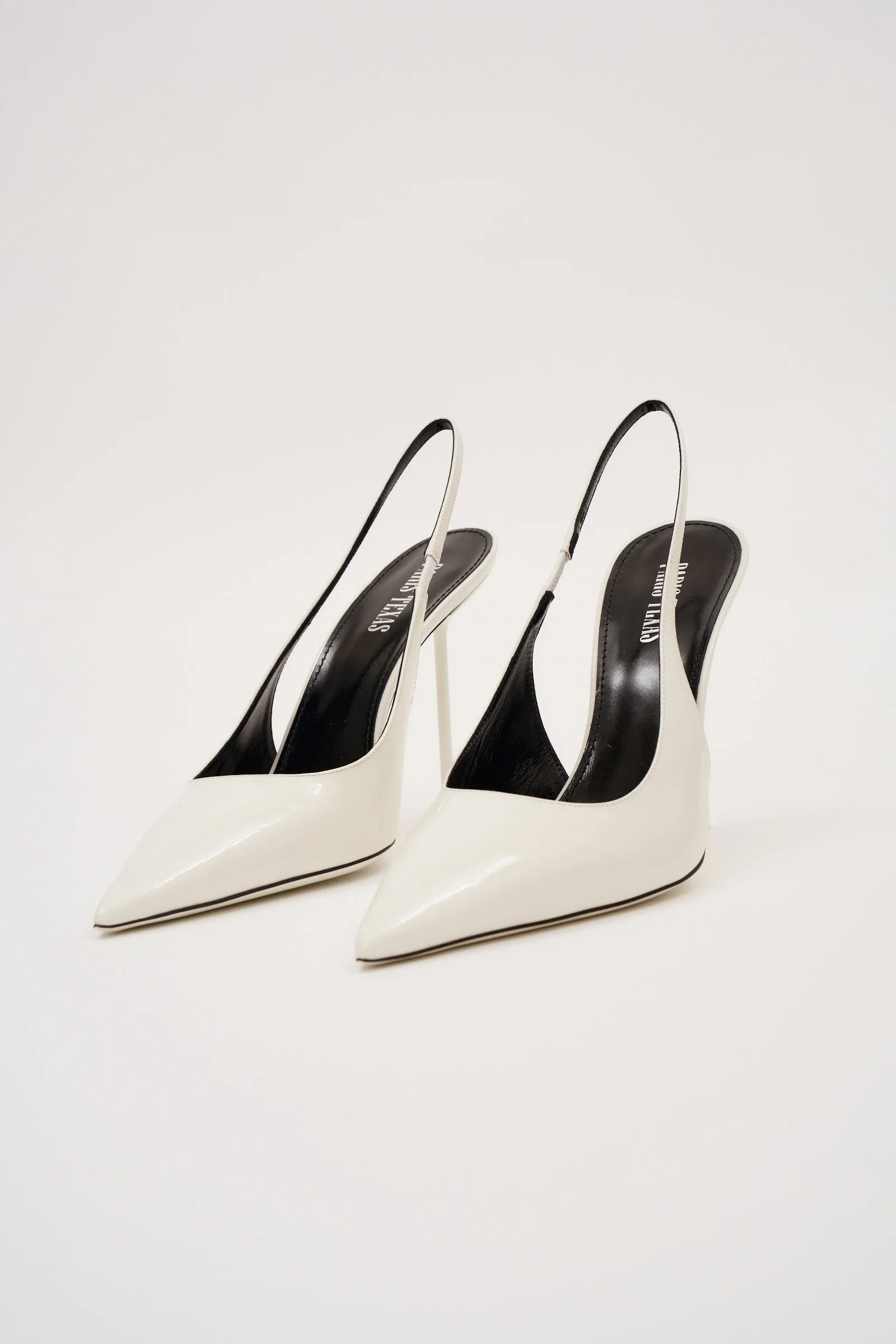 Lidia Patent White Slingback