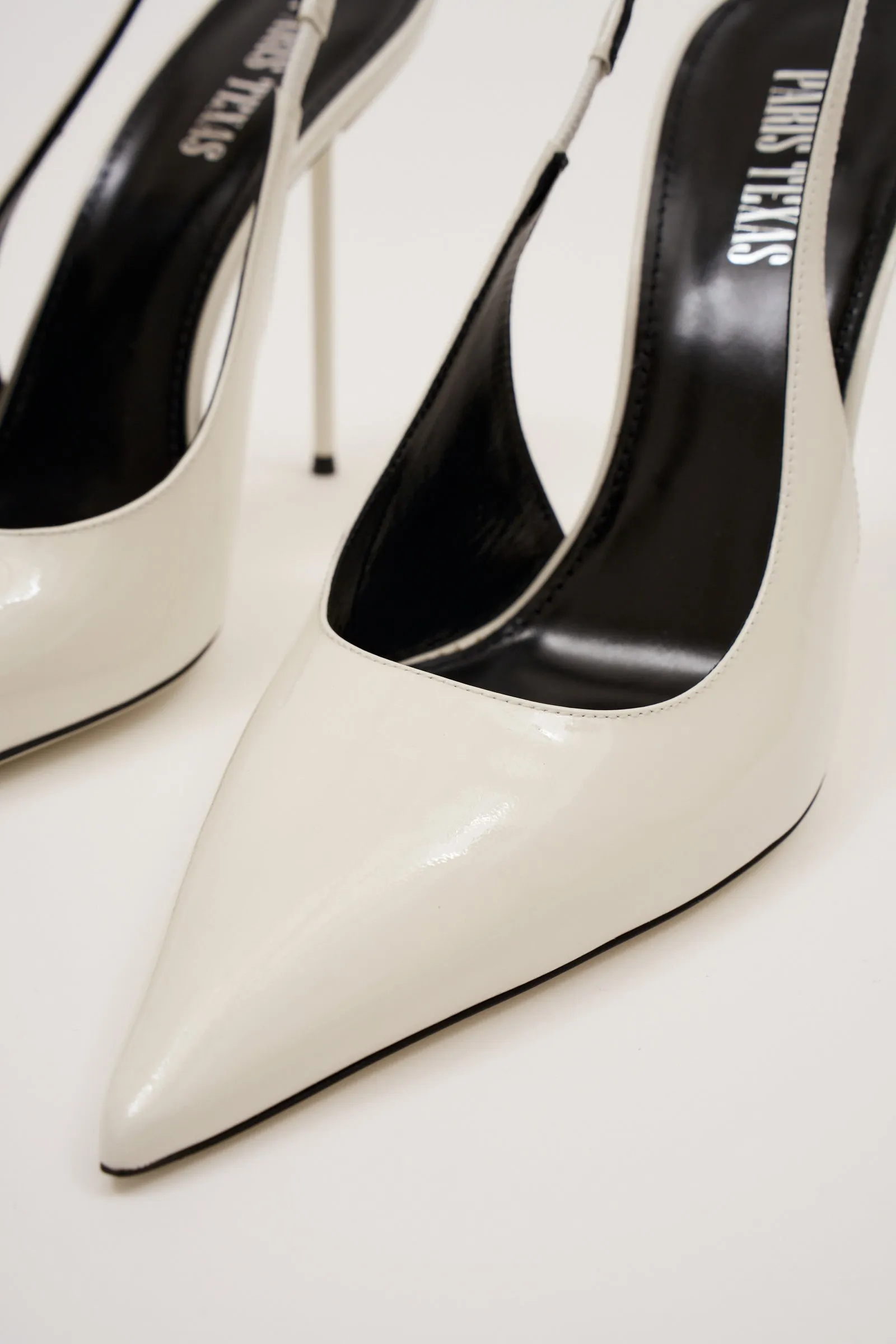 Lidia Patent White Slingback