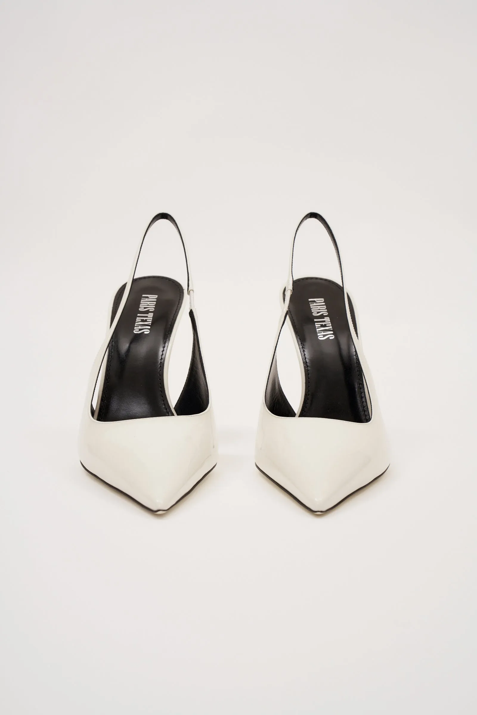 Lidia Patent White Slingback