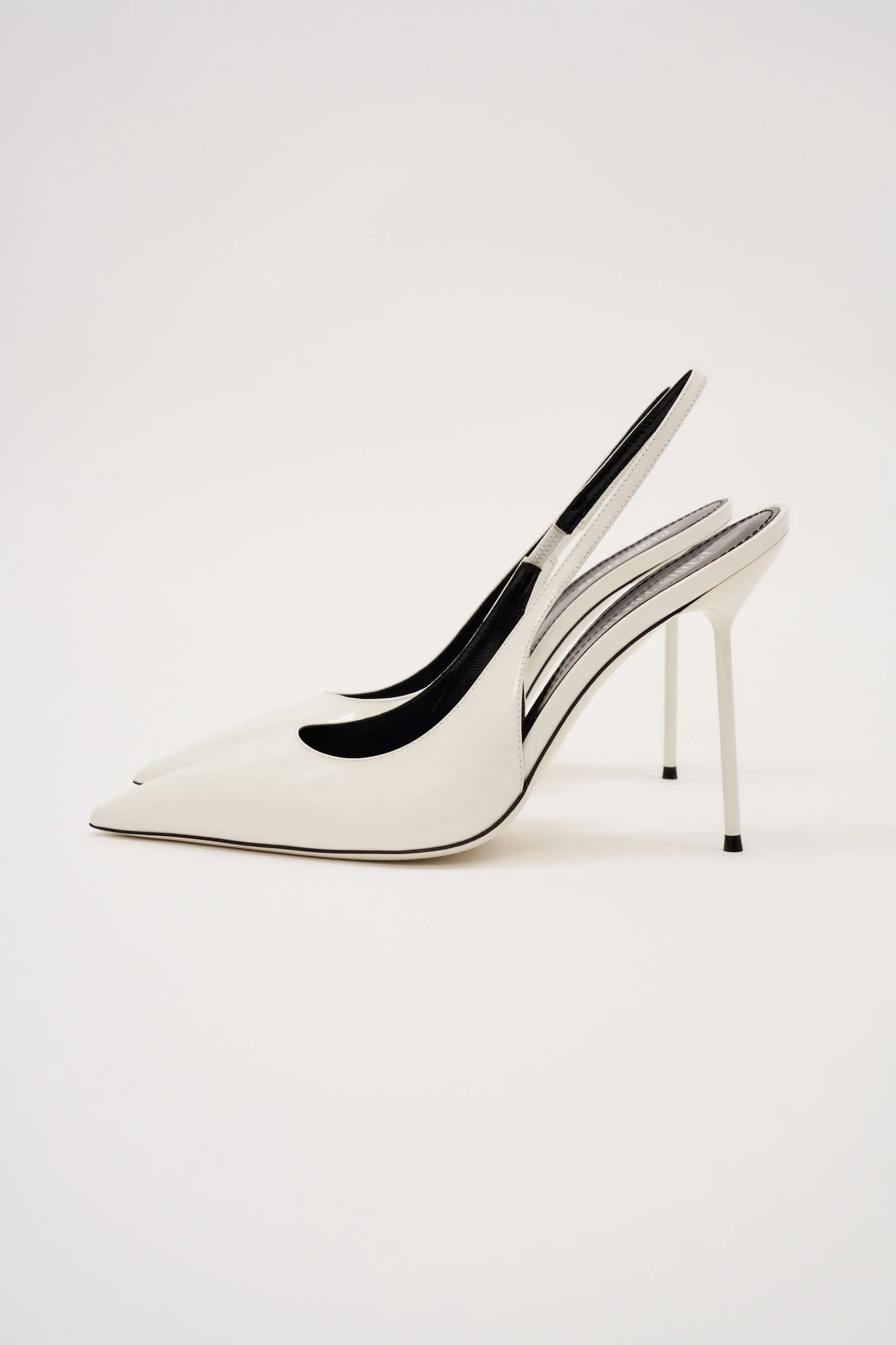 Lidia Patent White Slingback