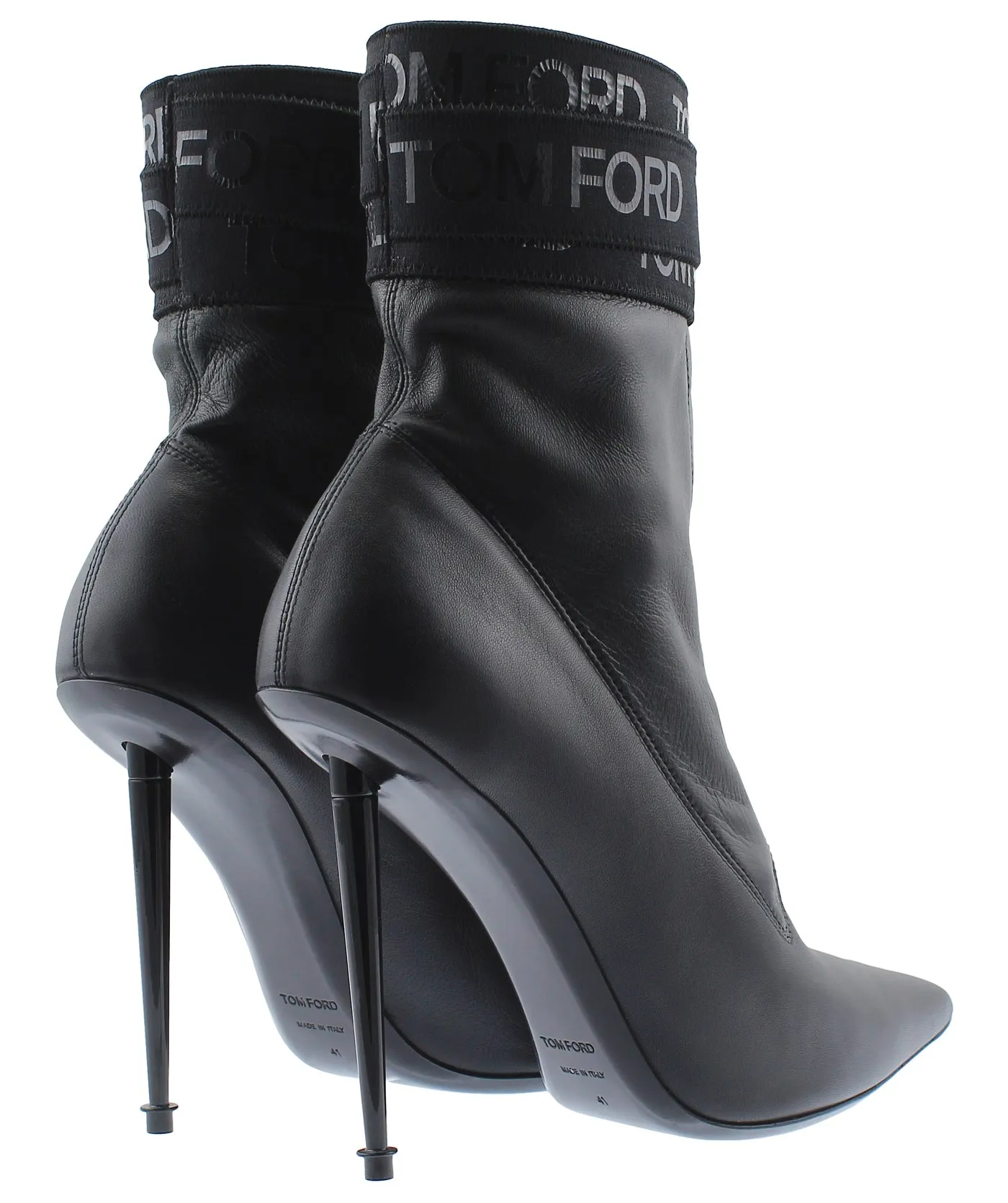Logo Bandage Leather Boots