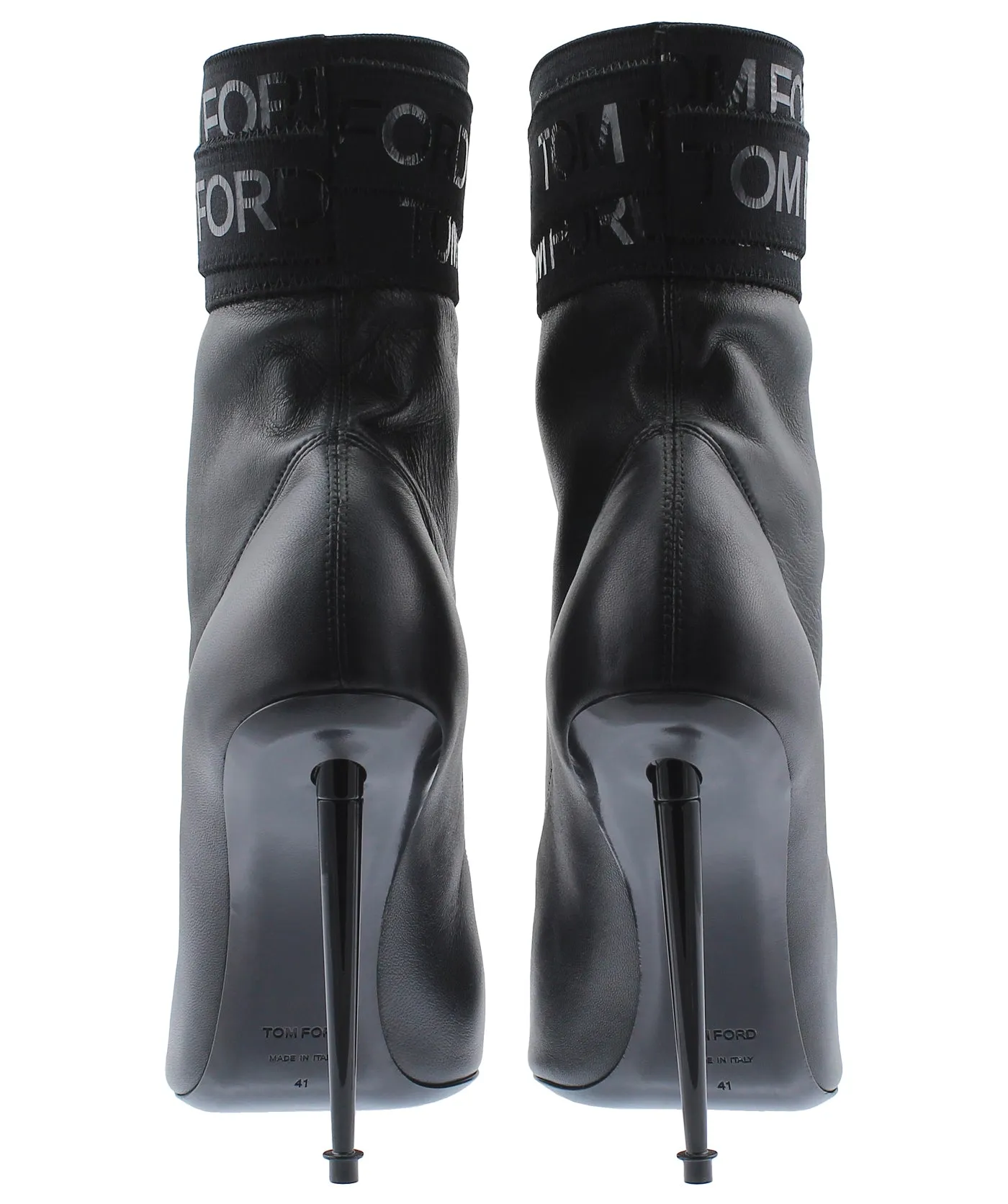 Logo Bandage Leather Boots