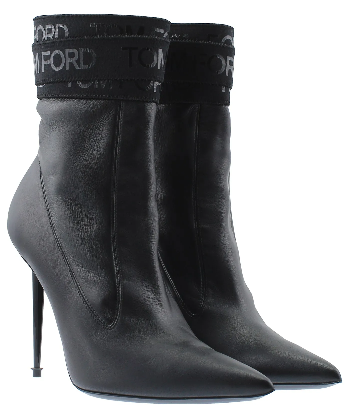Logo Bandage Leather Boots