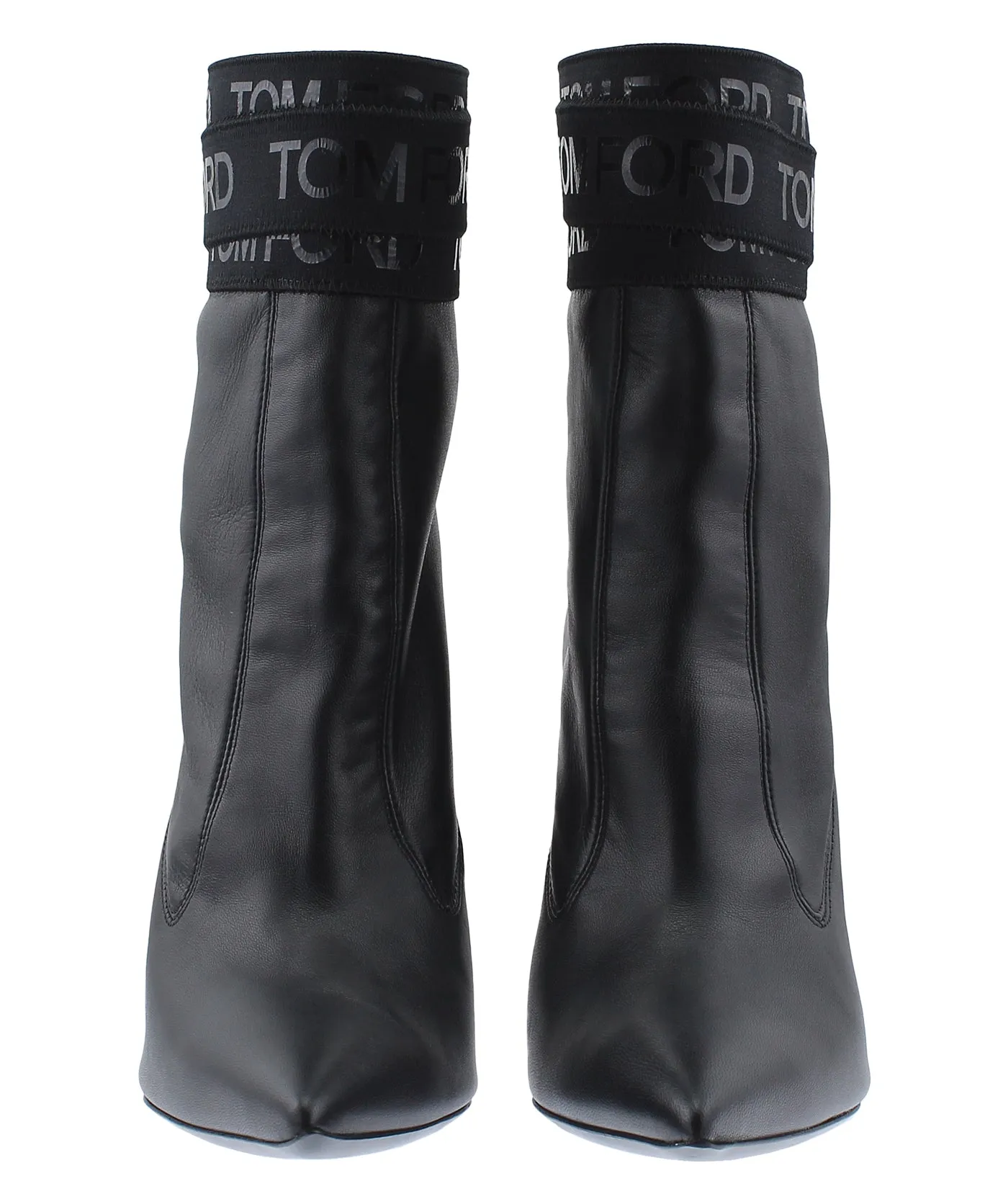 Logo Bandage Leather Boots