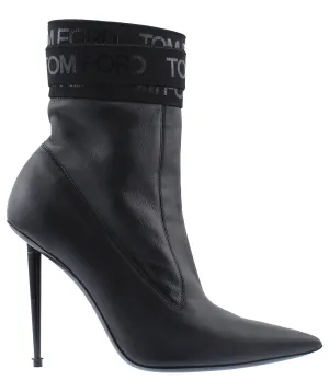 Logo Bandage Leather Boots
