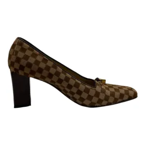 Louis Vuitton Damier Pony Hair Square Toe Pumps Size EU 36