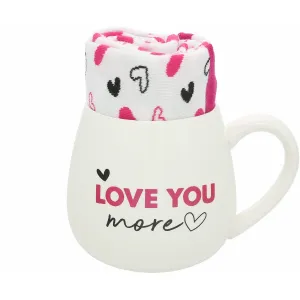 Love You More 15.5 oz Mug and Sock Set