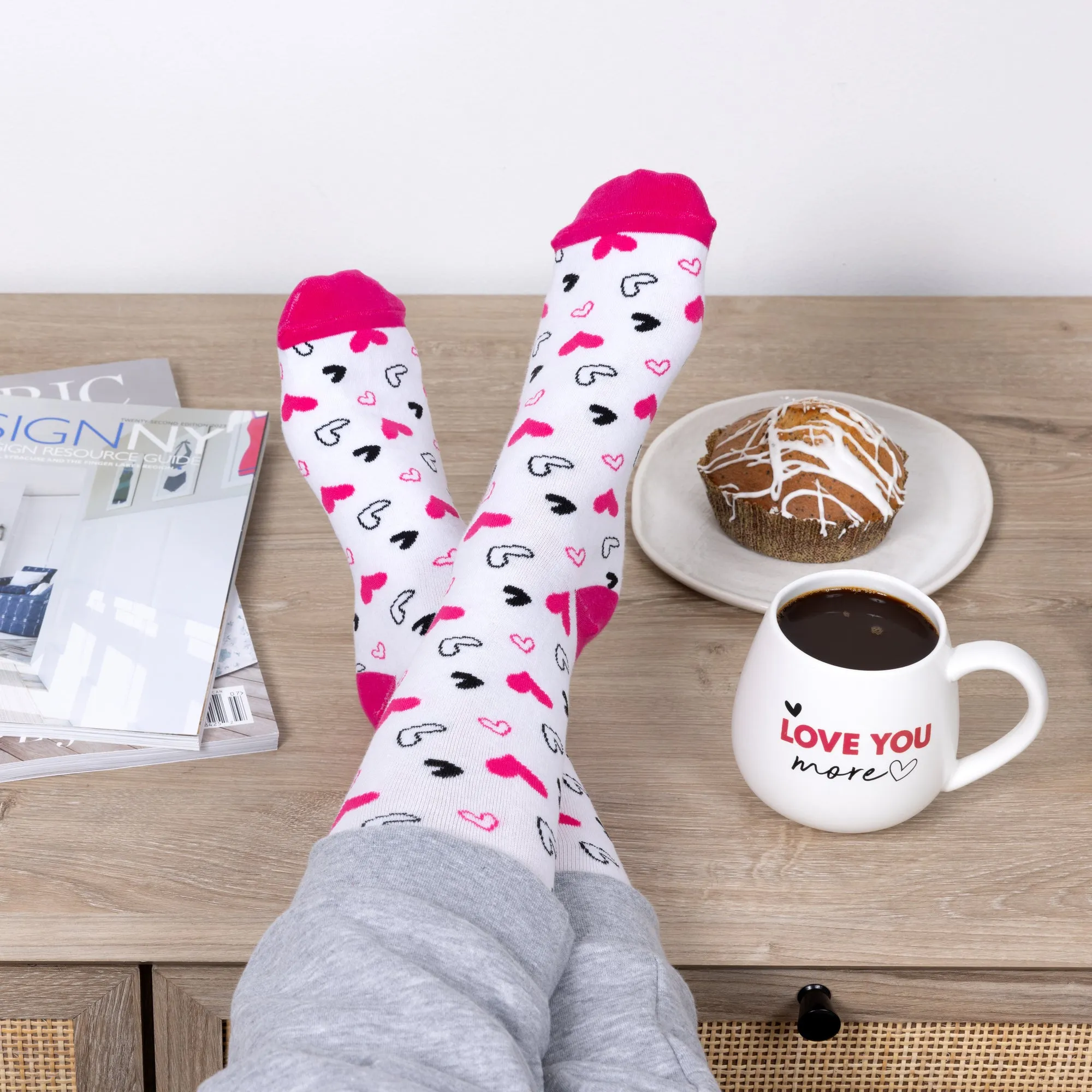 Love You More 15.5 oz Mug and Sock Set