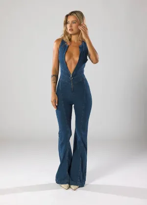 Lysira | Jean Heart Jumpsuit