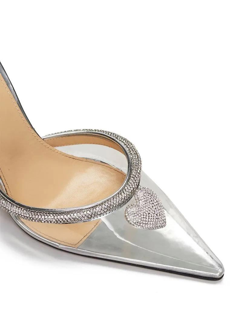 Mach & Mach Georgia crystal Heart embellished Heels - Size EU 40