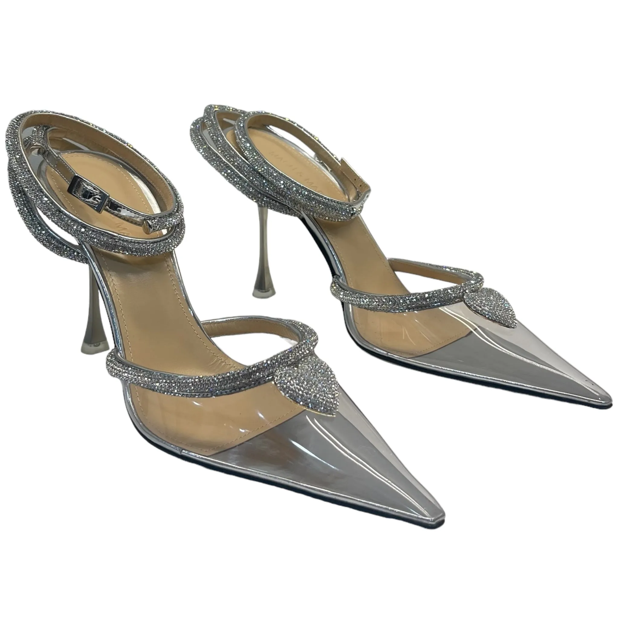 Mach & Mach Georgia crystal Heart embellished Heels - Size EU 40