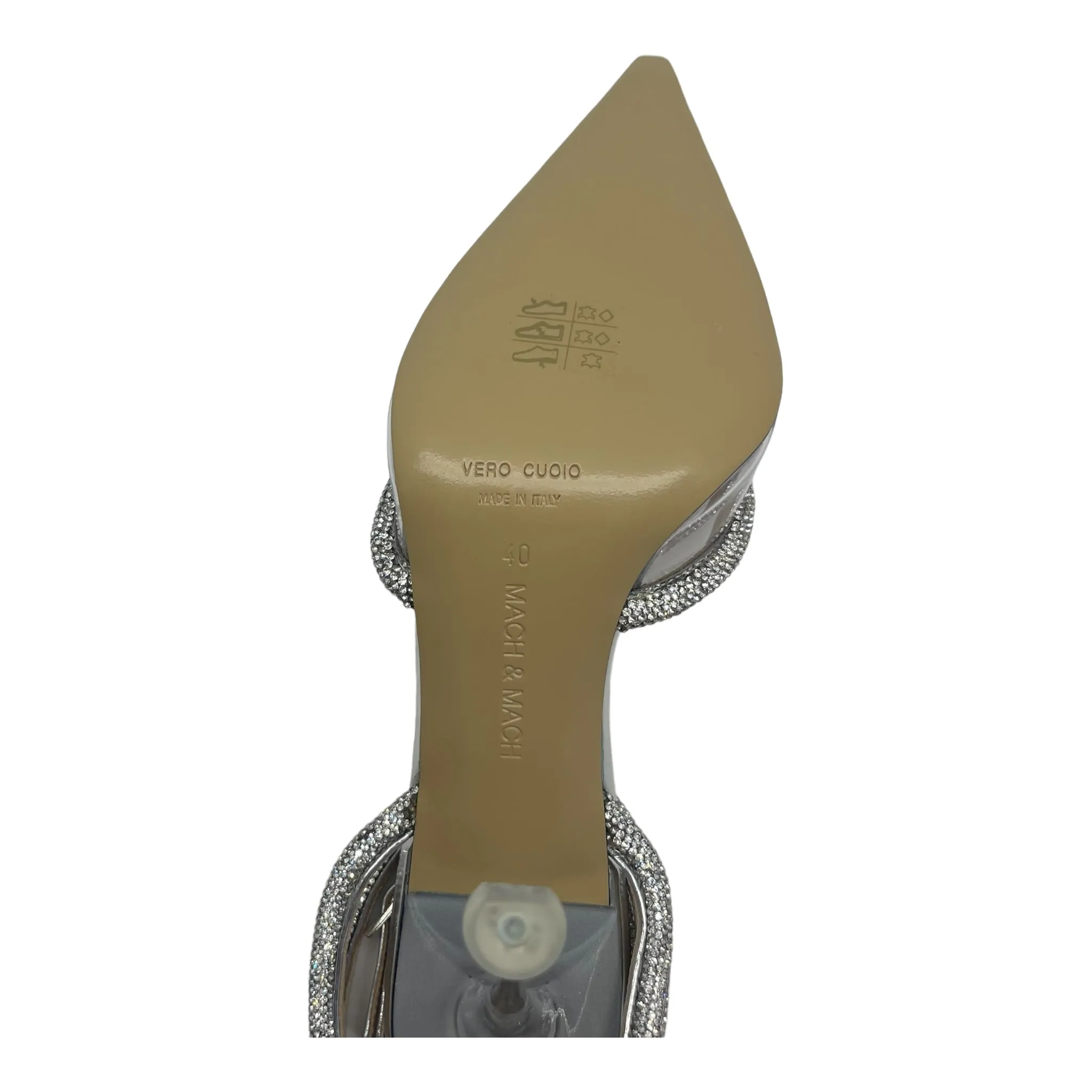 Mach & Mach Georgia crystal Heart embellished Heels - Size EU 40