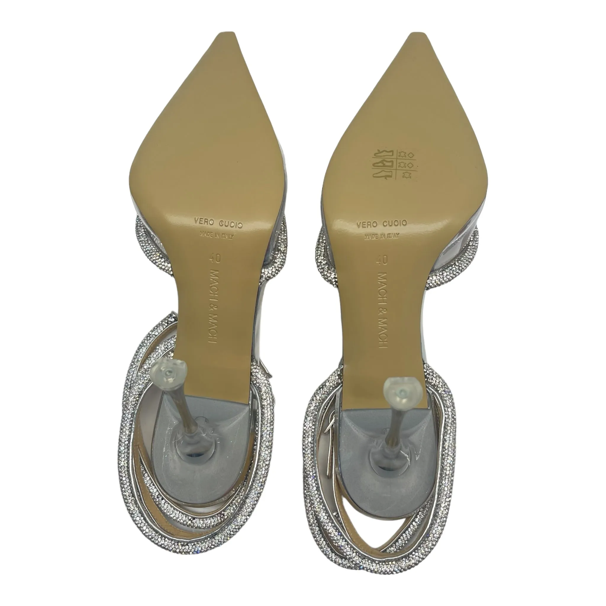 Mach & Mach Georgia crystal Heart embellished Heels - Size EU 40