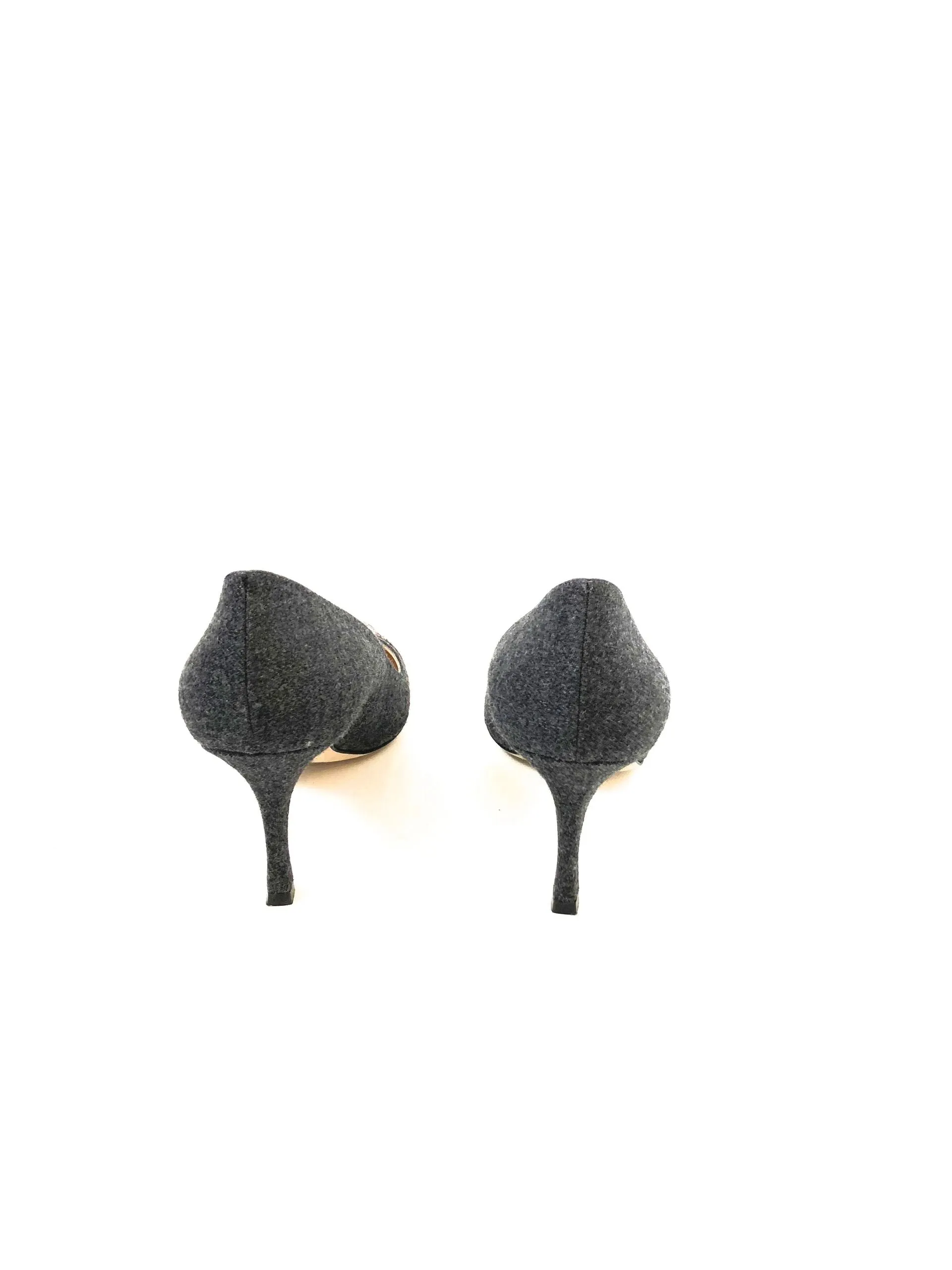 Manolo Blahnik Grey Cap-Toe Pump Size 37 It (7 Us)