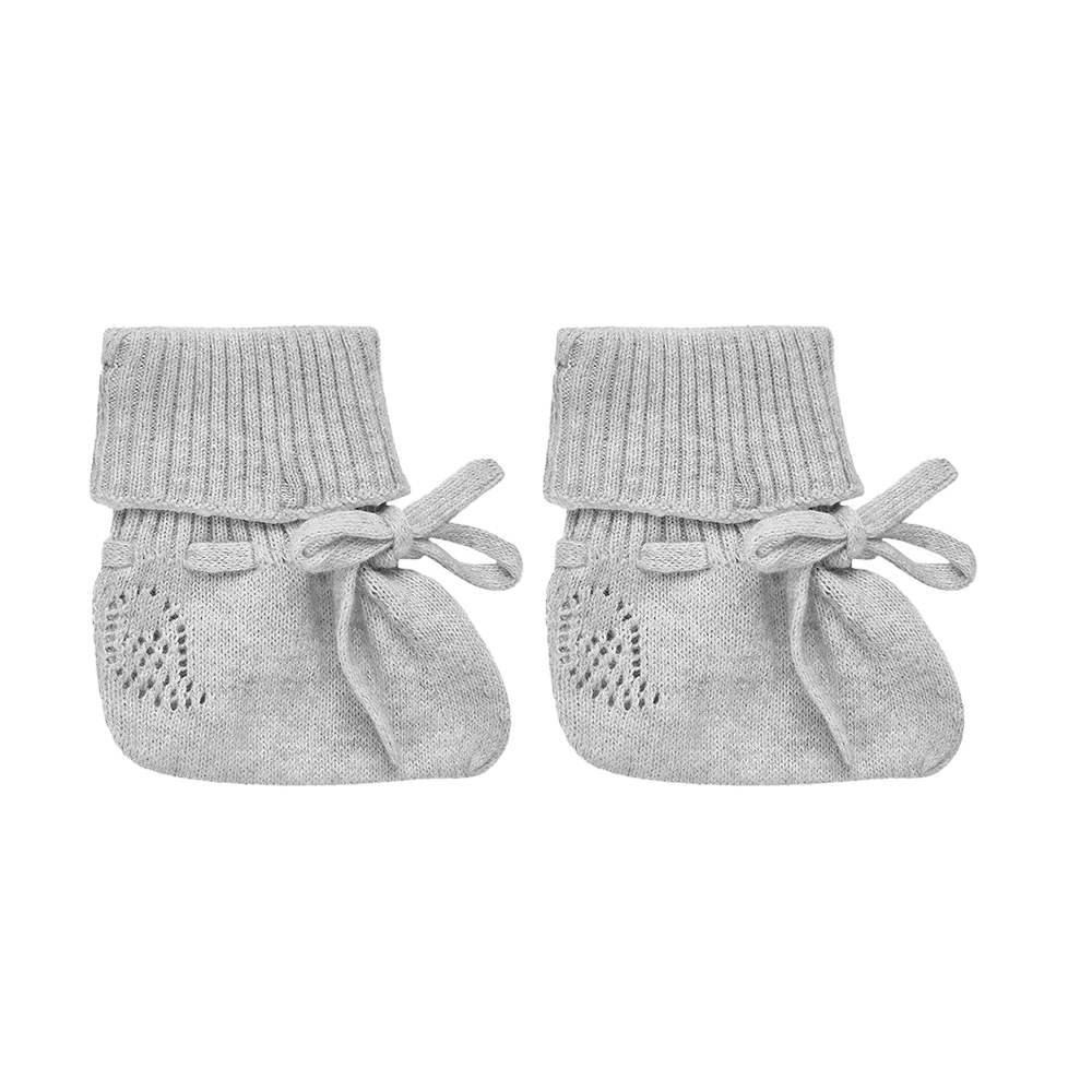 Marie-Chantal Angel Wing™ Knitted Baby Booties Grey