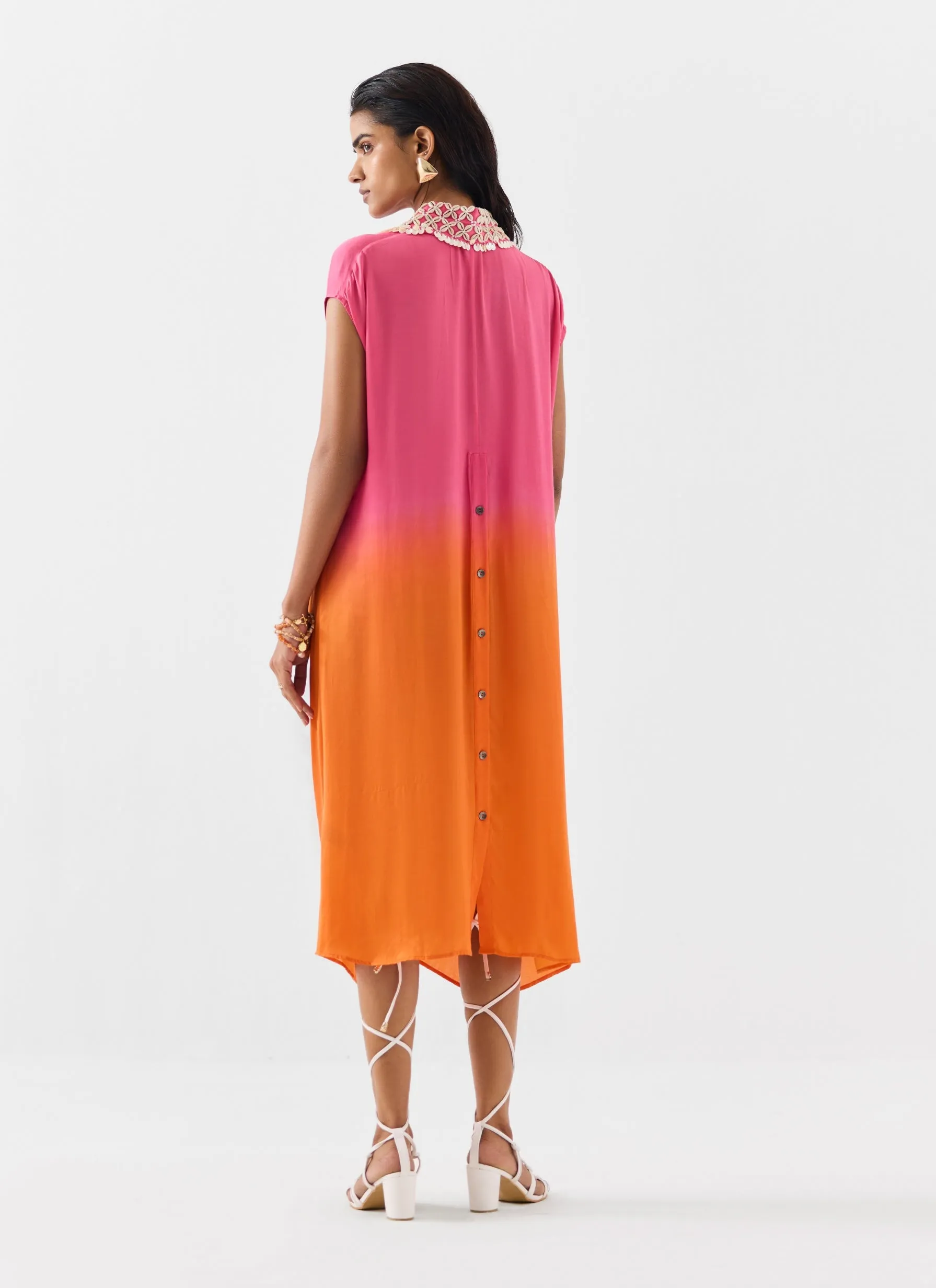 Martini pink orange knot dress
