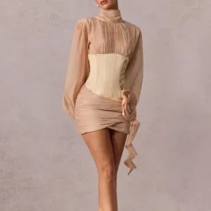 Mila Floral Applique Corset Mini Dress
