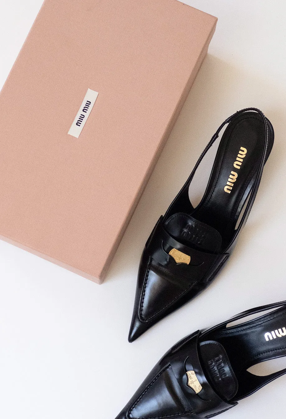 Miu Miu 50mm Penny Slingback Heels