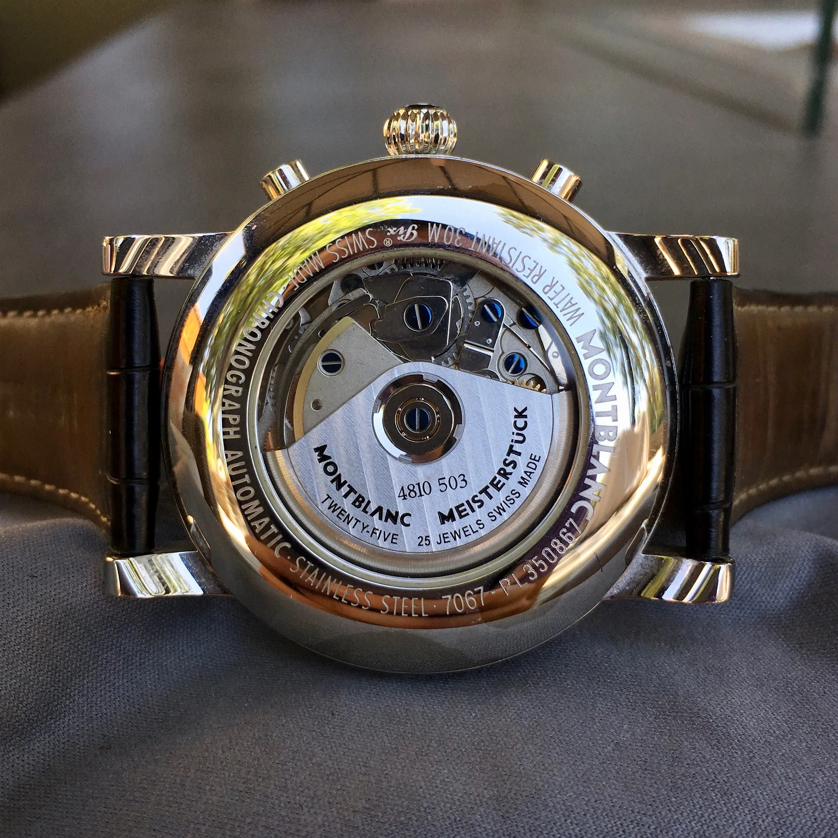 Montblanc Meisterstuck 7067 Chronograph GMT Stainless Steel Automatic 42mm Wristwatch