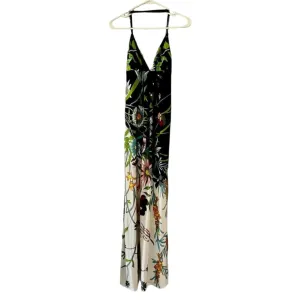 NWT Julie Brown Women's Maxi Slip Dress - Floral Spaghetti Straps, 100% Silk, Medium