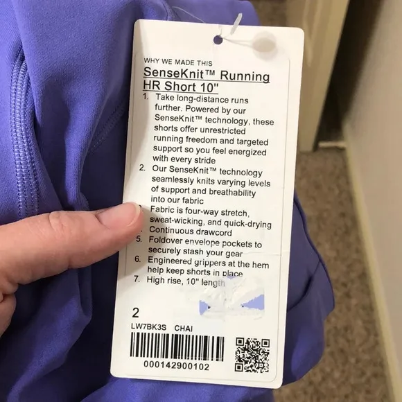 NWT - Lululemon SenseKnit Running HR Short 10 Inch Color Chai Purple - Size 2