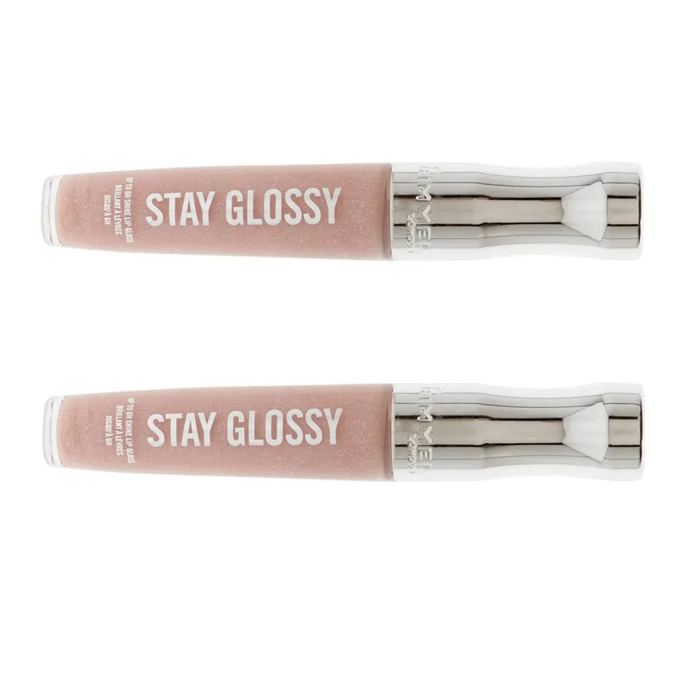 Pack of 2 Rimmel Stay Glossy 6HR Lip Gloss, Dorchester Rose # 110