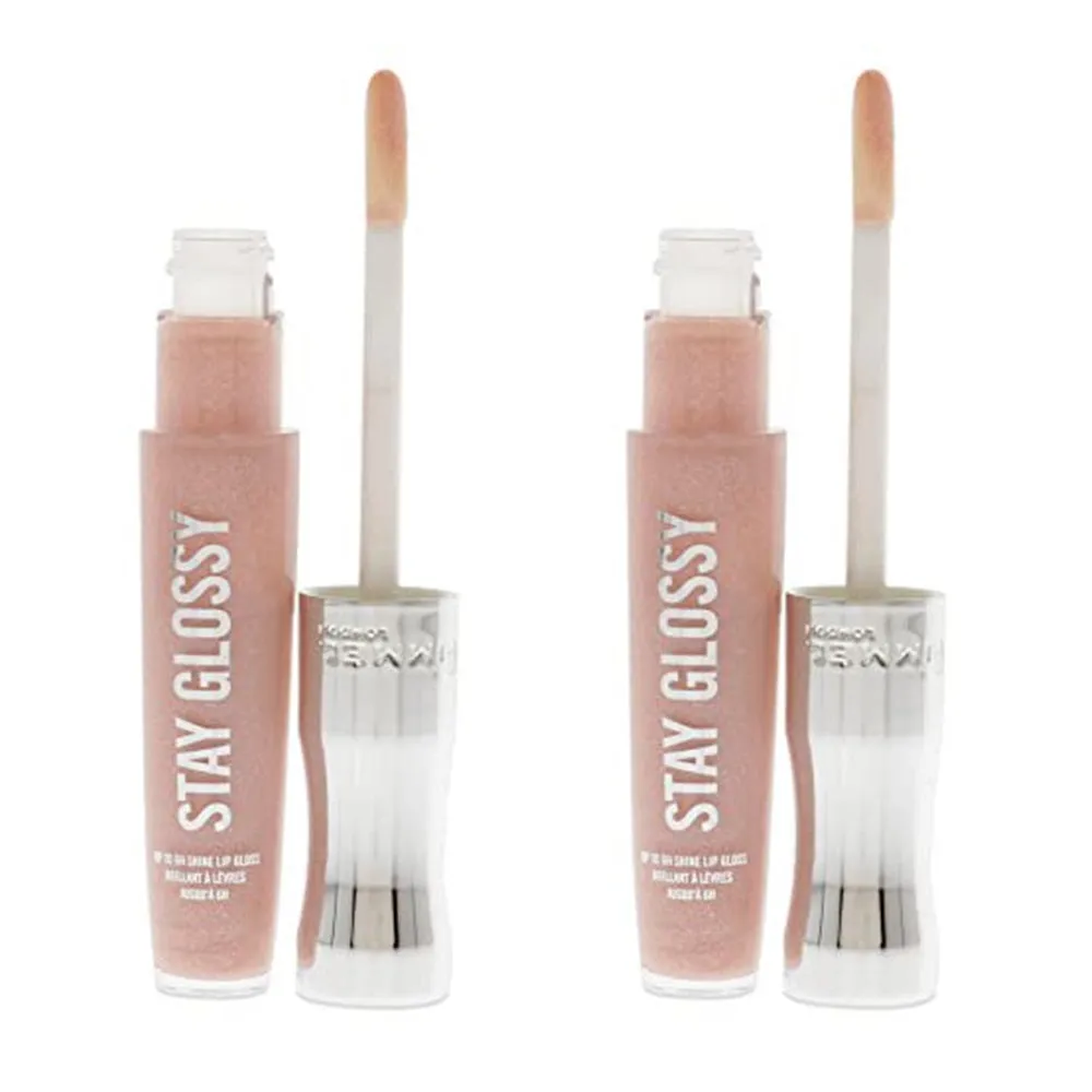 Pack of 2 Rimmel Stay Glossy 6HR Lip Gloss, Dorchester Rose # 110