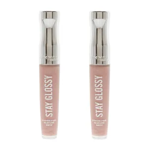 Pack of 2 Rimmel Stay Glossy 6HR Lip Gloss, Dorchester Rose # 110