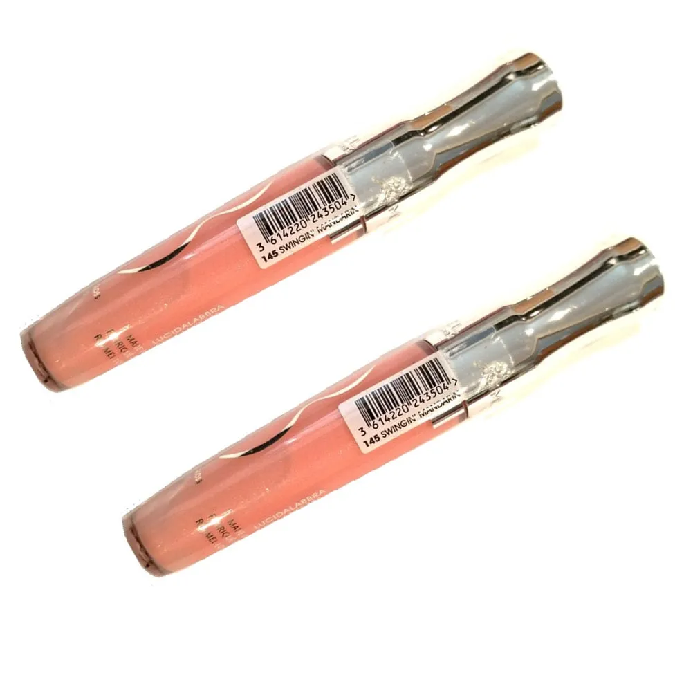 Pack of 2 Rimmel Stay Glossy Lip Gloss, Swingin' Mandarin 145