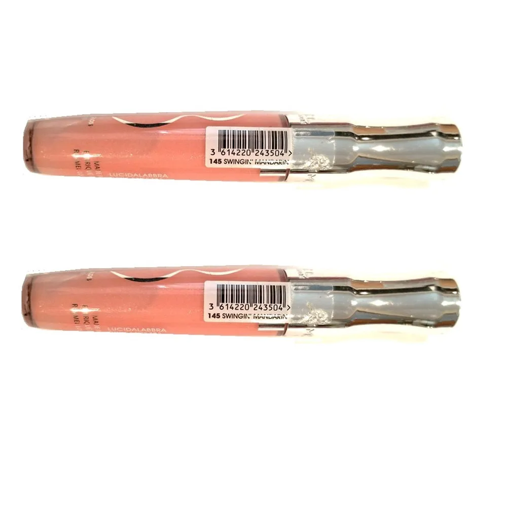 Pack of 2 Rimmel Stay Glossy Lip Gloss, Swingin' Mandarin 145