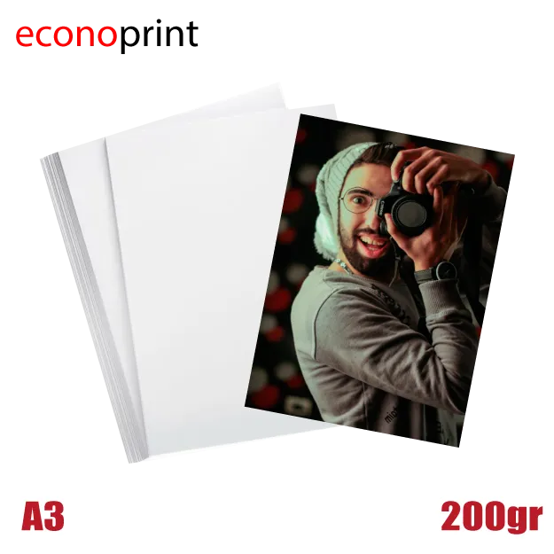 PAPEL FOTO GLOSSY A3 200G X 20 HOJAS